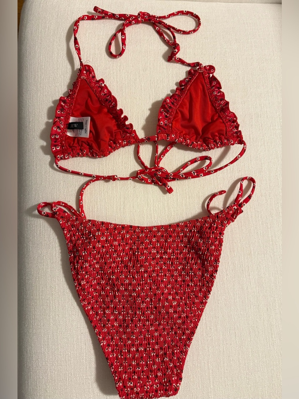 J. Crew Ruffle-Trim Smocked String Bikini - Picture 3 of 3